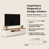 Comoda TV Soren, Antracit - Alb, 180x44x45 cm - Alb