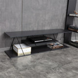 Comoda TV Tars, 120x30x33 cm - Gri inchis