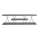 Comoda TV Tars, 120x30x33 cm - Gri inchis