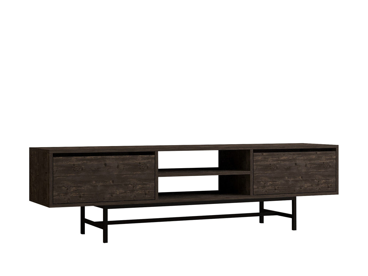 Comoda Tv Tauber, Stejar - Gri, 180x50x40 cm - Gri