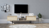 Comoda Tv Tauber, Stejar - Gri, 180x50x40 cm - Stejar