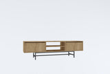 Comoda Tv Tauber, Stejar - Gri, 180x50x40 cm - Stejar