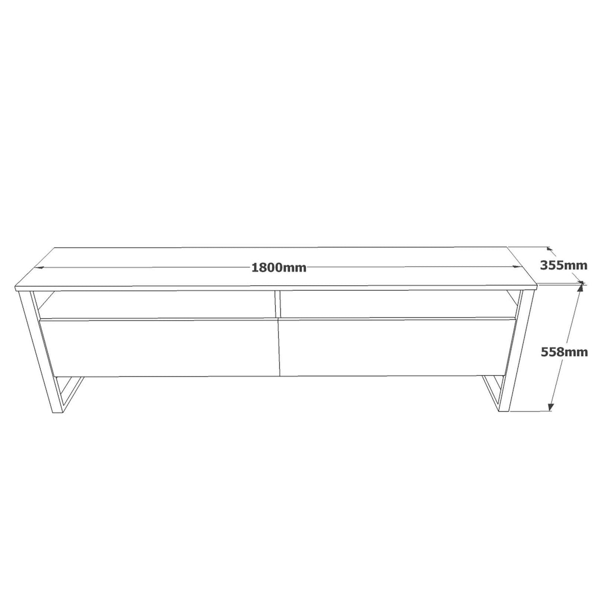 Comoda TV Telvira 19, Stejar, 180x56x36 cm