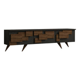 Comoda TV Trida, Antracit-Nuc - Negru-Stejar, 160x35x45 cm - Antracit-Nuc