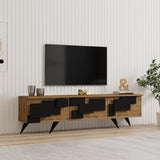 Comoda TV Trida, Antracit-Nuc - Negru-Stejar, 160x35x45 cm - Comoda TV Trida, Antracit-Nuc - Negru-Stejar, 160x35x45 cm - 120-000669