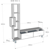 Comoda Tv Tulip TV Unit, Alb, 30x167x160 cm - Nuc Alb