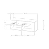 Comoda TV Waldo, Diverse culori, 100x30x40 cm - Alb