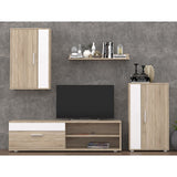 Comoda TV Zafira, Sonoma-alb, 190x35x190 cm