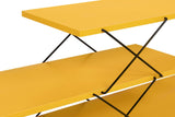 Comoda Tv Zigzag, Alb - Gri - Galben - Stejar - Maro, 120x40x30 cm - Galben
