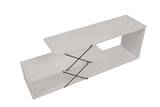 Comoda Tv Zigzag, Alb - Gri - Galben - Stejar - Maro, 120x40x30 cm - Alb