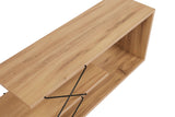 Comoda Tv Zigzag, Alb - Gri - Galben - Stejar - Maro, 120x40x30 cm - Stejar