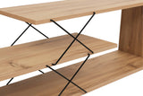 Comoda Tv Zigzag, Alb - Gri - Galben - Stejar - Maro, 120x40x30 cm - Stejar