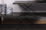 Comoda Tv Zigzag, Alb - Gri - Galben - Stejar - Maro, 120x40x30 cm - Maro inchis