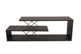 Comoda Tv Zigzag, Alb - Gri - Galben - Stejar - Maro, 120x40x30 cm - Maro inchis
