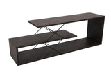Comoda Tv Zigzag, Alb - Gri - Galben - Stejar - Maro, 120x40x30 cm - Maro inchis