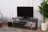 Comoda Tv Zigzag, Alb - Gri - Galben - Stejar - Maro, 120x40x30 cm - Gri
