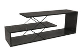 Comoda Tv Zigzag, Alb - Gri - Galben - Stejar - Maro, 120x40x30 cm - Gri