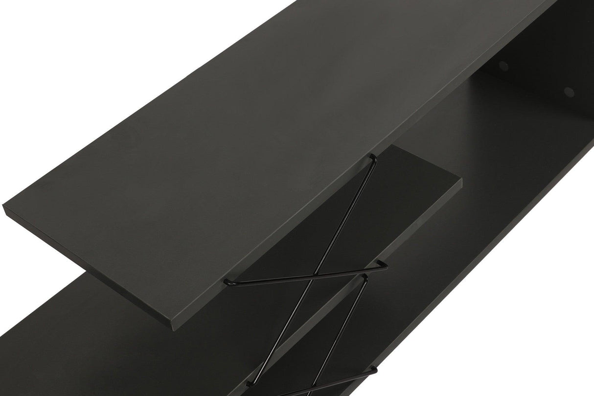Comoda Tv Zigzag, Alb - Gri - Galben - Stejar - Maro, 120x40x30 cm - Gri