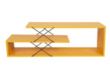 Comoda Tv Zigzag, Alb - Gri - Galben - Stejar - Maro, 120x40x30 cm - Galben