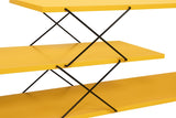 Comoda Tv Zigzag, Alb - Gri - Galben - Stejar - Maro, 120x40x30 cm - Galben