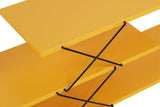 Comoda Tv Zigzag, Alb - Gri - Galben - Stejar - Maro, 120x40x30 cm - Galben