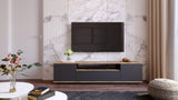 Comoda TV Zimfly, Alb - Gri, 180x45x45 cm - Gri