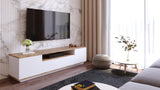 Comoda TV Zimfly, Alb - Gri, 180x45x45 cm - Alb