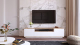 Comoda TV Zimfly, Alb - Gri, 180x45x45 cm - Alb