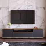 Comoda TV Zimfly, Alb - Gri, 180x45x45 cm - Gri
