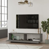 Comoda TV Zoeva, 140x35x38 cm - Gri inchis
