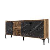 Comodă Venedik, Nuc, 35x78x180 cm - Nuc Negru