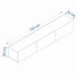 Comoda West, Gri - Alb, 150x32 cm - Alb