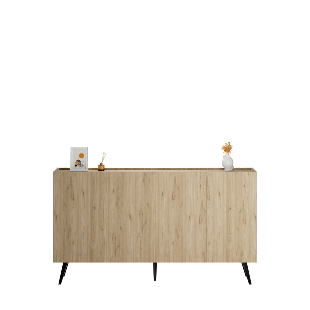 Consola KNS-740-FF-2 Home Collection® Luna cu 4 usi, Stejar, 180x100x43 cm