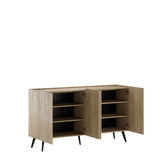 Consola KNS-740-FF-2 Home Collection® Luna cu 4 usi, Stejar, 180x100x43 cm