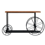 Consolă Bike, negru-nuc, 148x28x85 cm