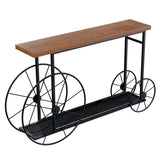 Consolă Bike, negru-nuc, 148x28x85 cm