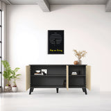 Consola Bufet Billie, Pal melaminat, 149x40x77 cm - Antracit-Sonoma