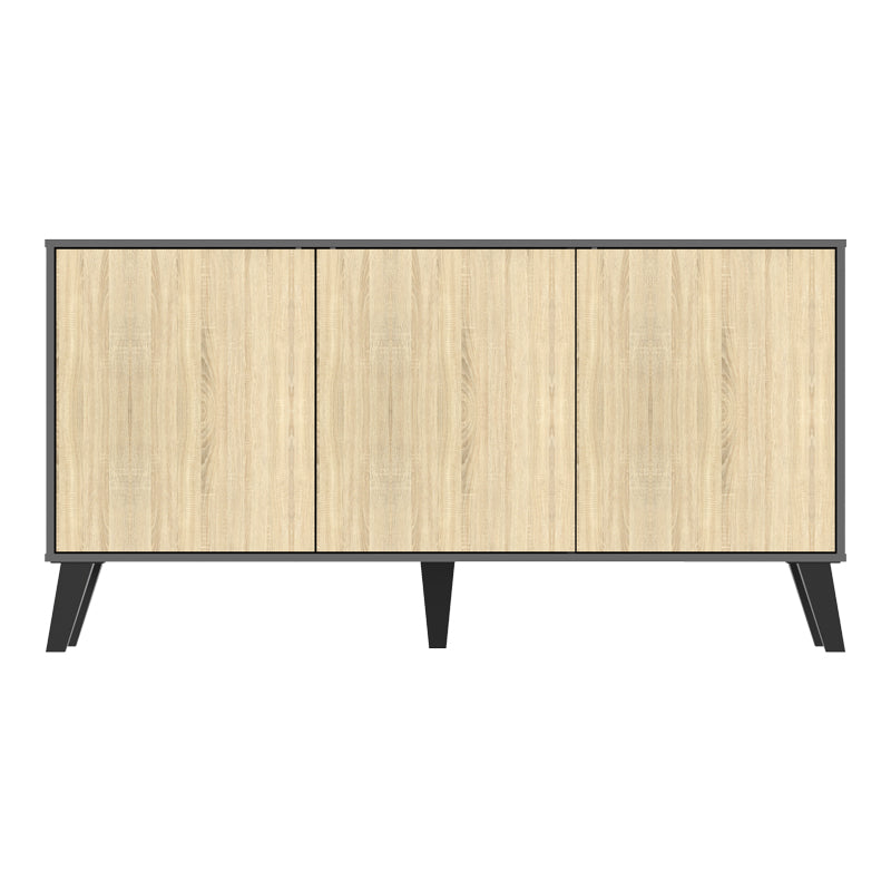 Consola Bufet Billie, Pal melaminat, 149x40x77 cm - Antracit-Sonoma