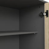 Consola Bufet Billie, Pal melaminat, 149x40x77 cm - Antracit-Sonoma