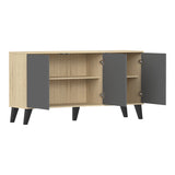 Consola Bufet Billie, Pal melaminat, 149x40x77 cm - Sonoma-Antracit