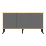 Consola Bufet Billie, Pal melaminat, 149x40x77 cm - Sonoma-Antracit