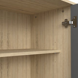 Consola Bufet Billie, Pal melaminat, 149x40x77 cm - Sonoma-Antracit