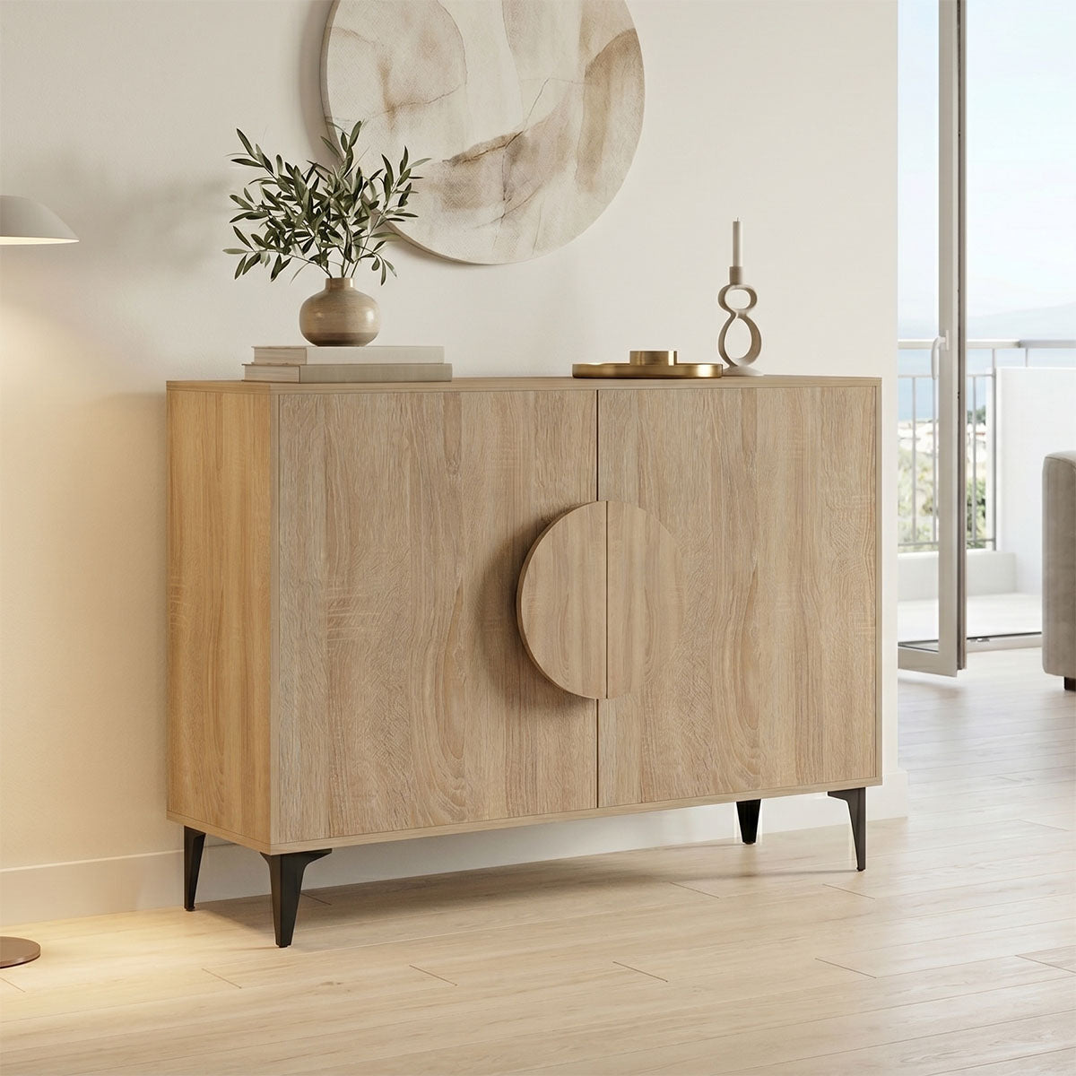 Consola Bufet Gora, Pal melaminat, 110x36x82 cm - Sonoma