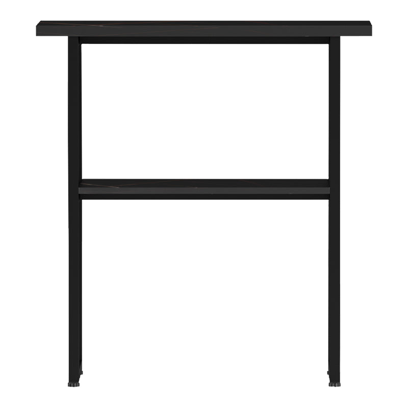 Consolă cu efect de marmură Solain, stil modern, metal, negru, 79x29x85 cm, detaliu produs