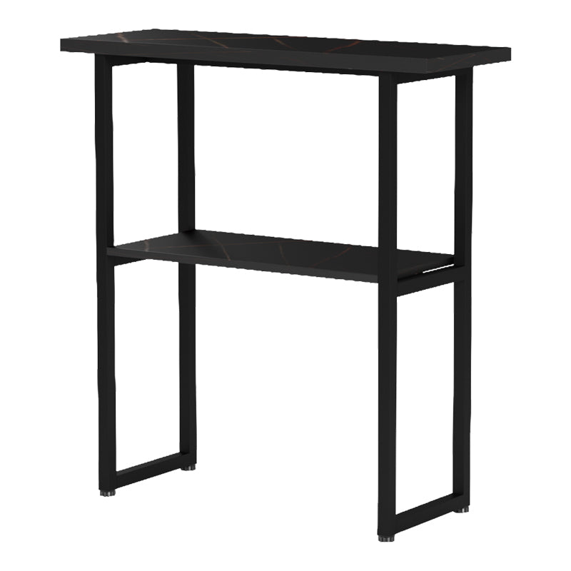 Consolă cu efect de marmură Solain, stil modern, metal, negru, 79x29x85 cm, perspectiva suplimentara
