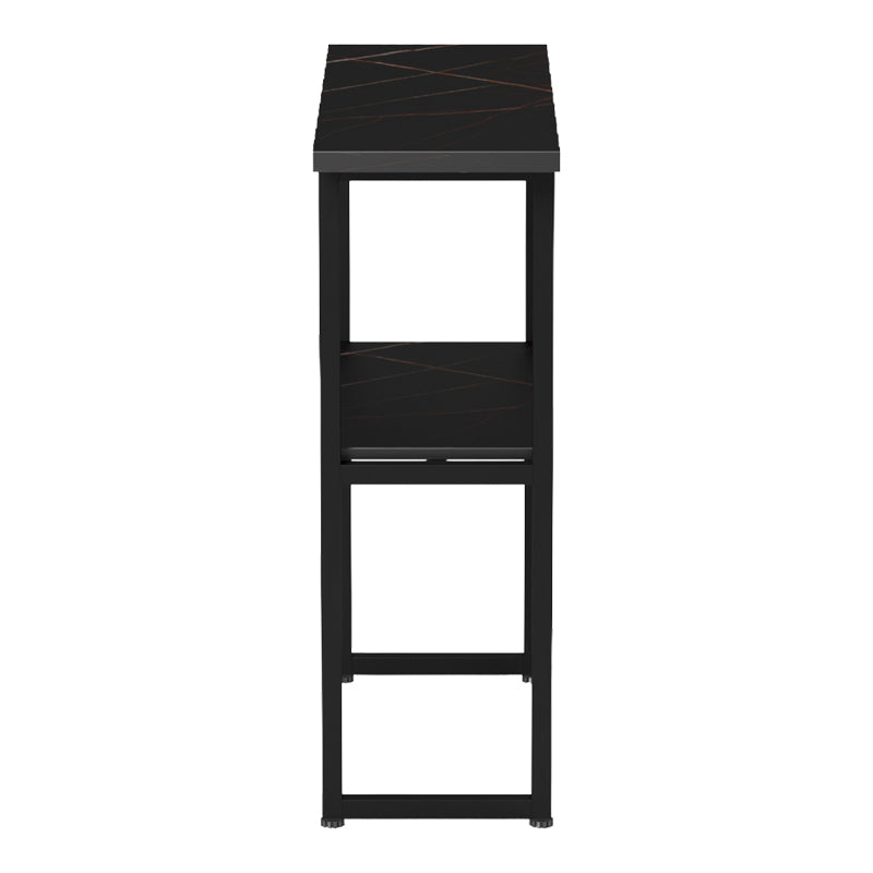 Consolă cu efect de marmură Solain, stil modern, metal, negru, 79x29x85 cm, foto produs