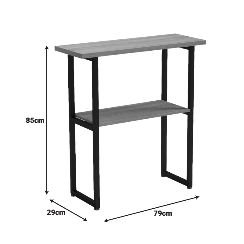 Consolă cu efect de marmură Solain, stil modern, metal, negru, 79x29x85 cm