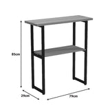 Consolă cu efect de marmură Solain, stil modern, metal, negru, 79x29x85 cm