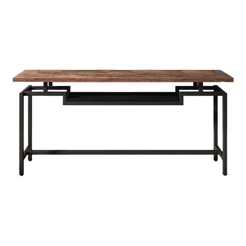 Consolă cu functie de depozitare Onole, metal și Lemn, Nuc, 180x35x82 cm