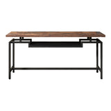 Consolă cu functie de depozitare Onole, metal și Lemn, Nuc, 180x35x82 cm